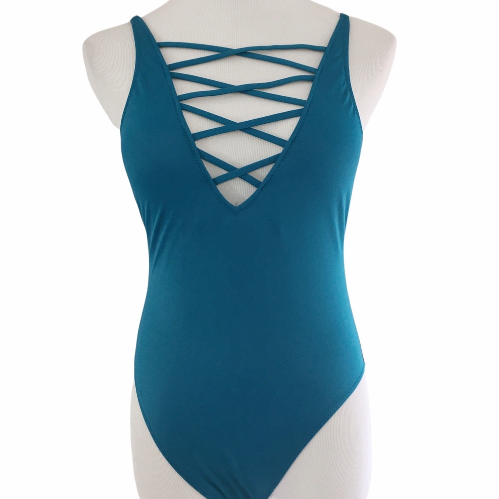 PINK Victorias Secret Strappy Front Swim One-Piece